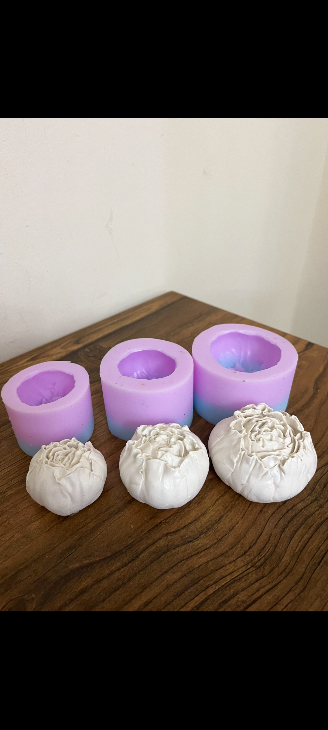 قالب سیلیکونی گل های پاویونی در سه سایز